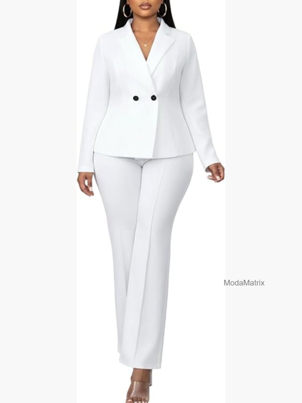 Double Breasted Blazer Pants Suit Set Business Casual Work Outfit